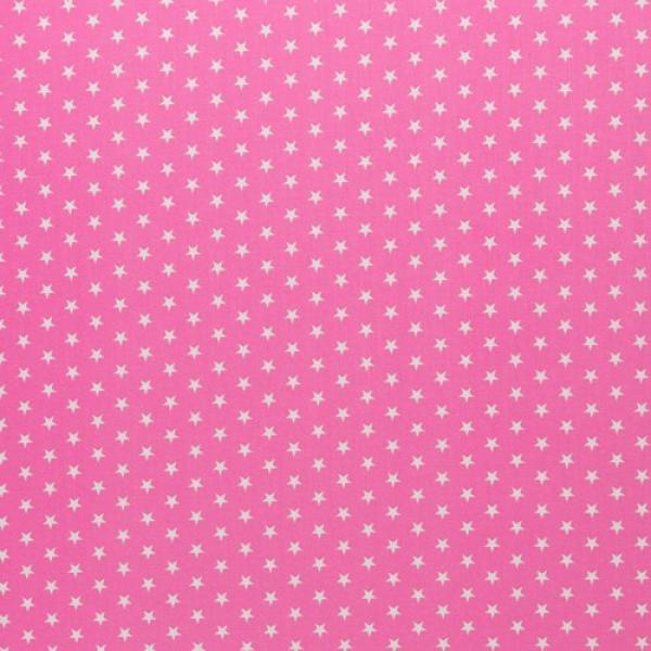 Baumwoll Druck Sterne Rosa/Weiß  Ø 1 cm